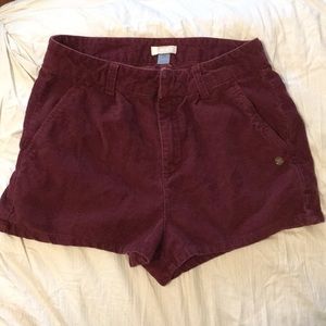 Corduroy maroon jean shorts